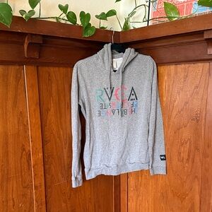 RVCA Heather Gray Hoodie with Vibrant Logo